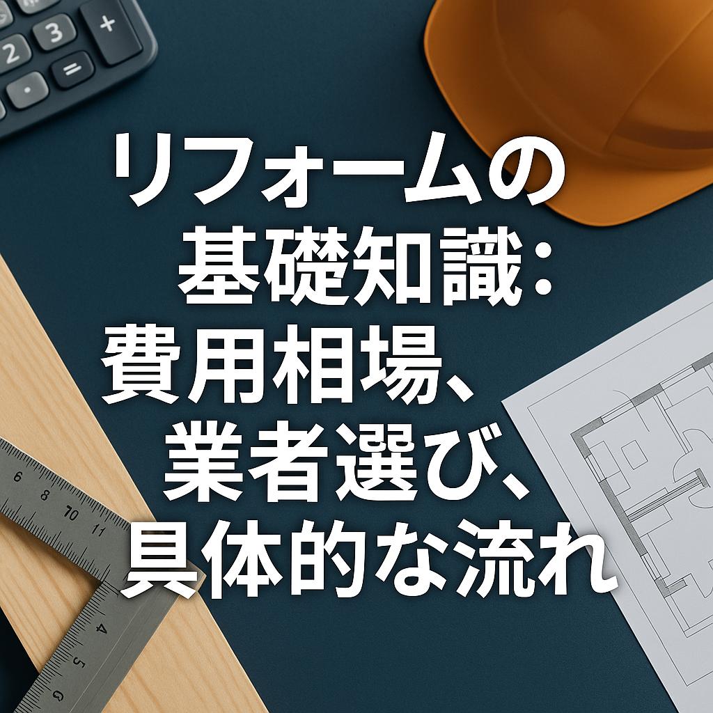 リフォームの基礎知識：費用相場、業者選び、具体的な流れ